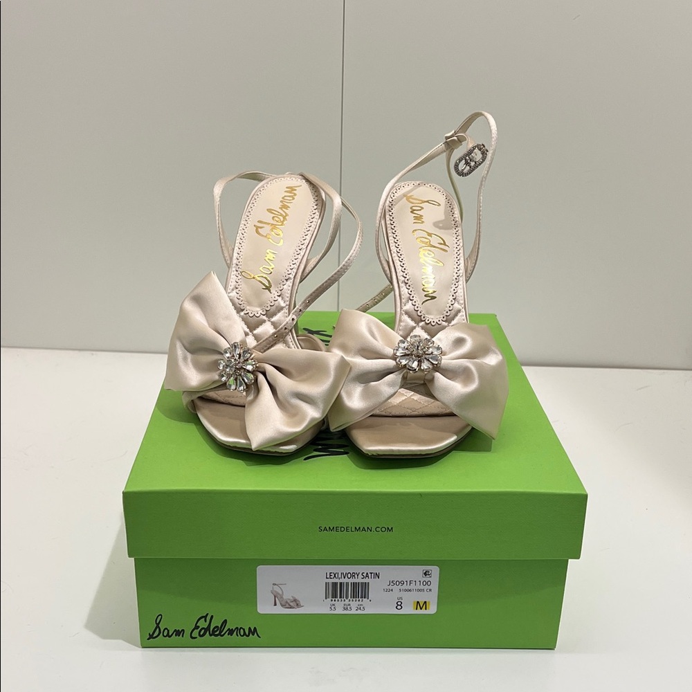Sam Edelman Lexi heels in ivory satin size 8